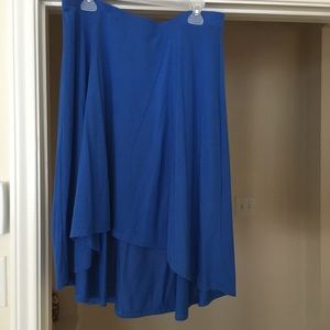 High - low blue skirt